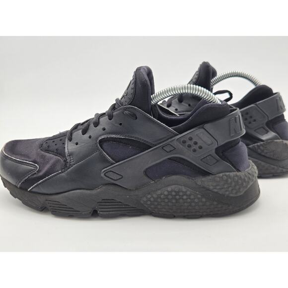 Nike Air Huarache Run Womens Size 10.5 Black Athletic Shoes Sneakers 634835-012 - Picture 1 of 8